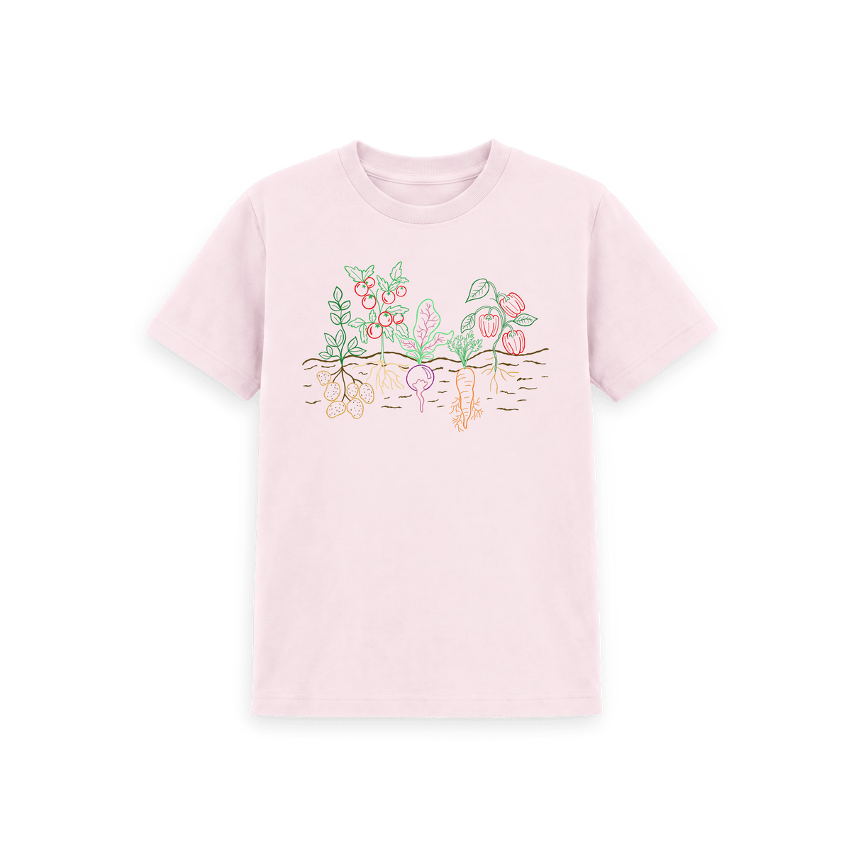 Pink Printed Kids T-Shirt Front