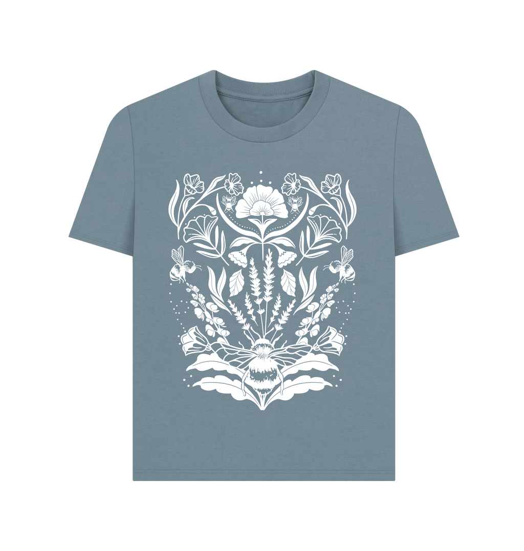 Stone Blue Printed T-shirt Front