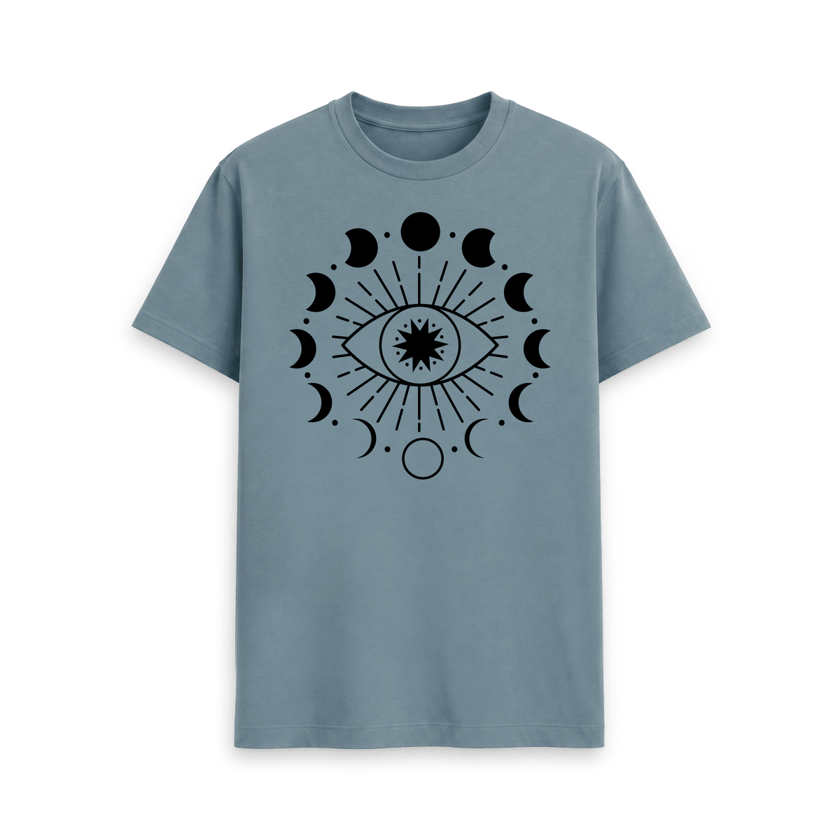 Stone Blue Printed T-shirt Front