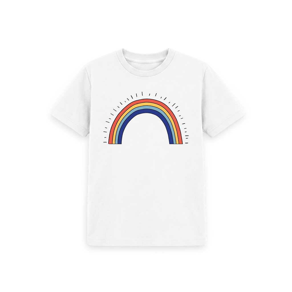 White Printed Kids T-Shirt Front