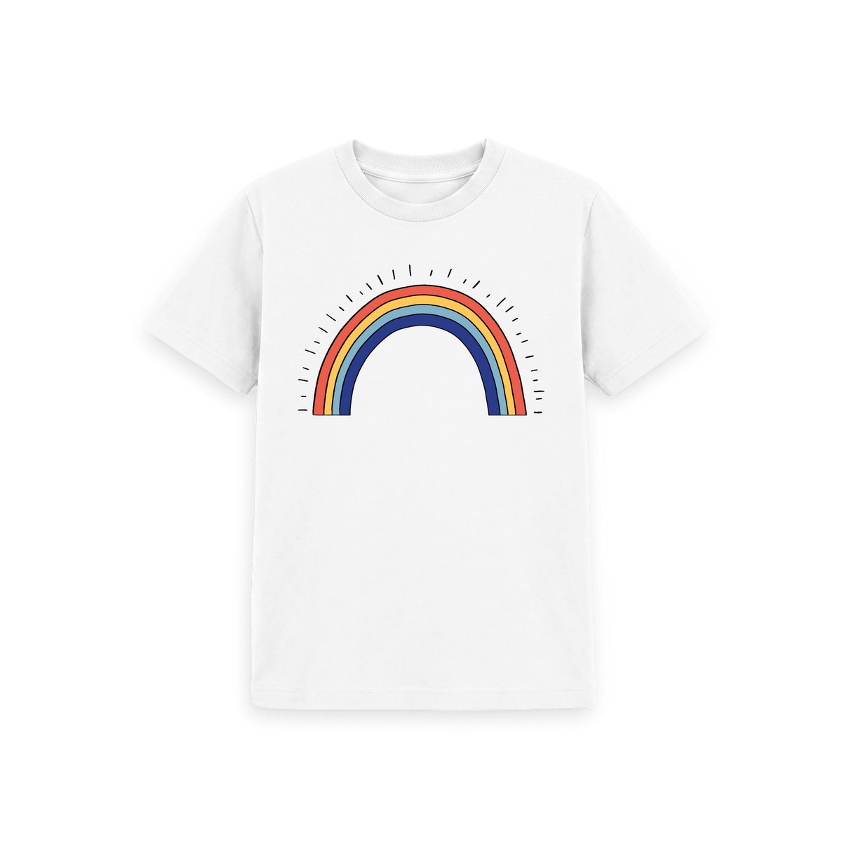 White Printed Kids T-Shirt Front
