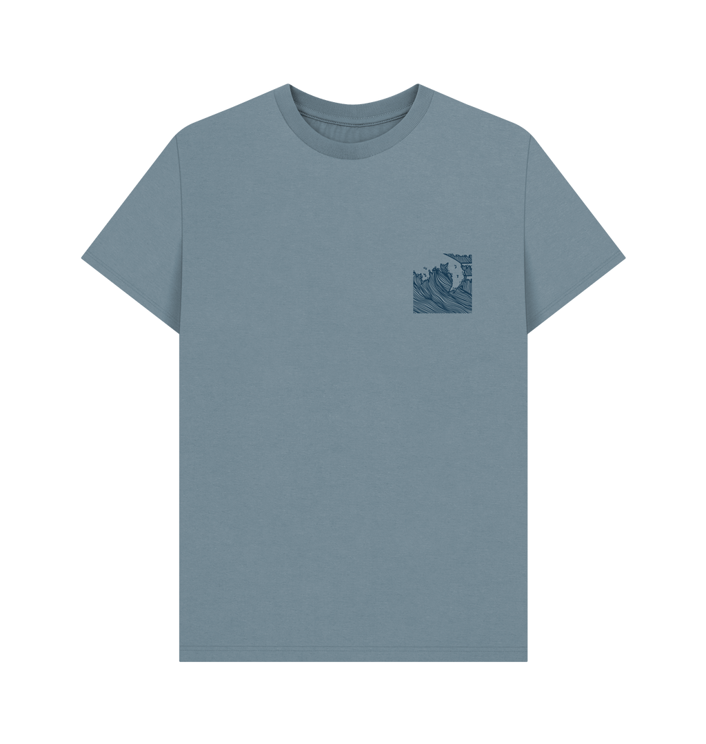 Stone Blue Printed T-shirt Front
