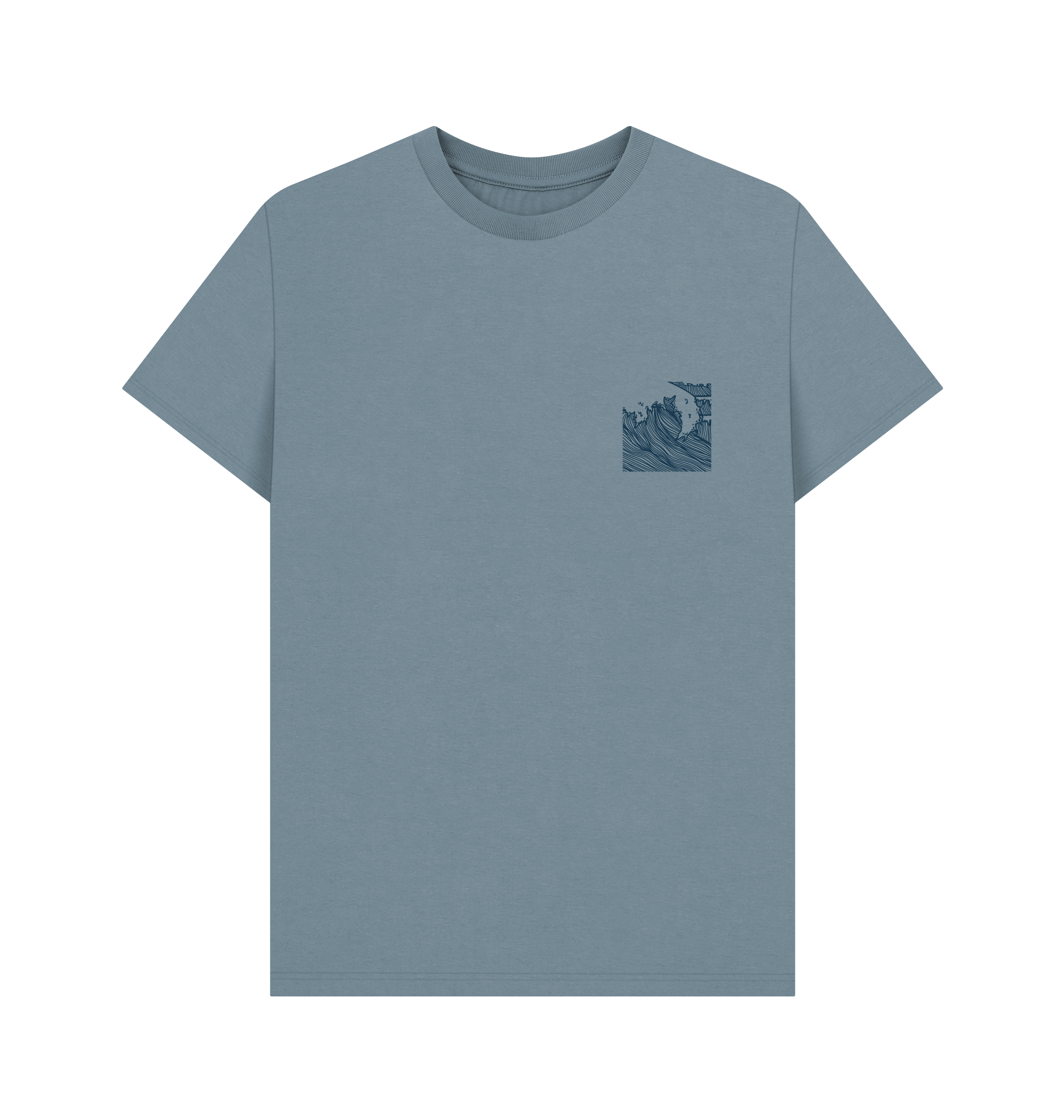 Stone Blue Printed T-shirt Front