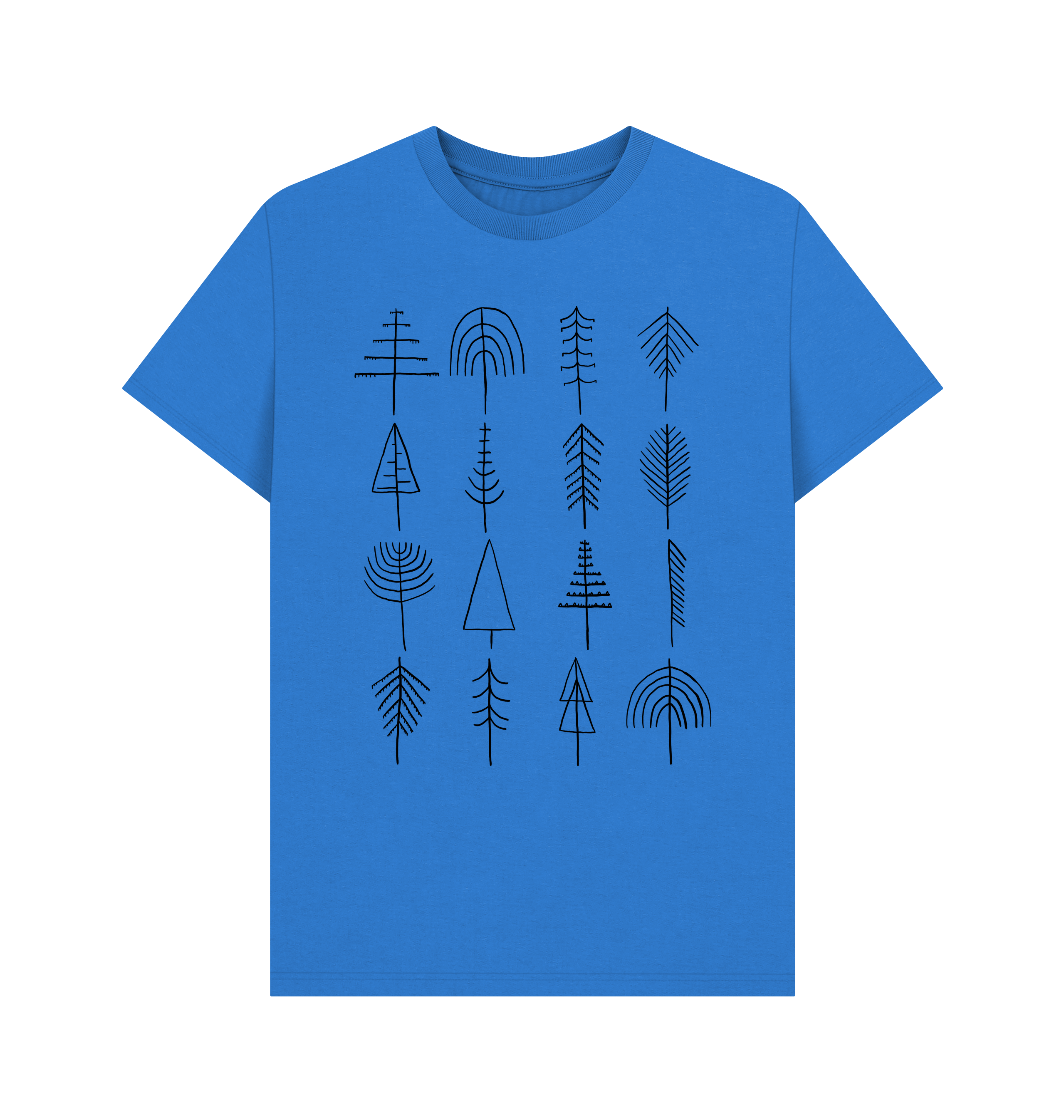 Bright Blue Printed T-shirt Front