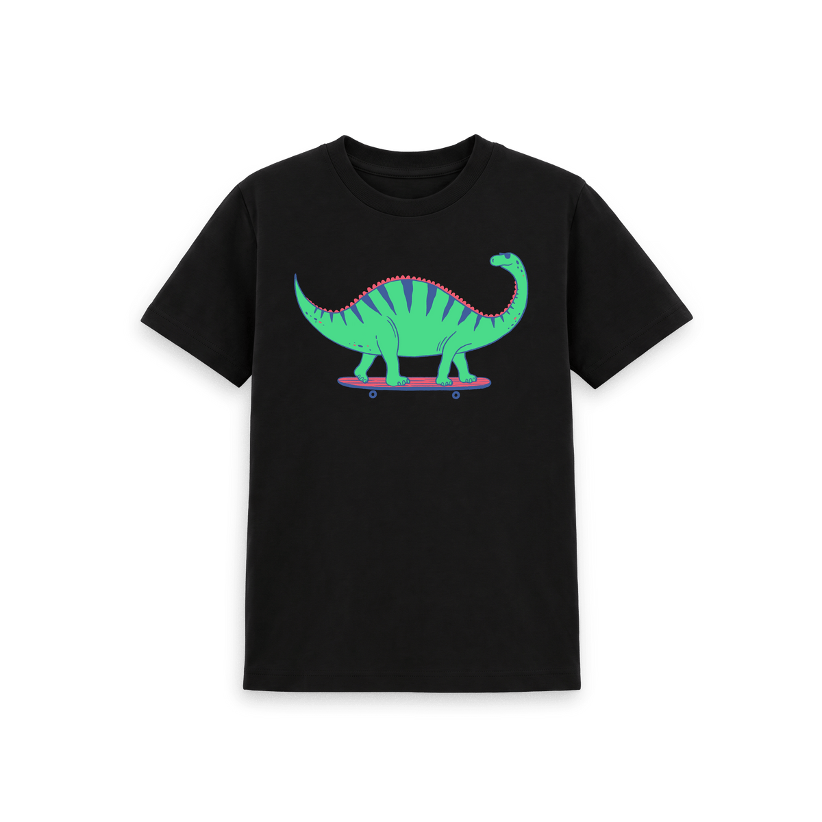 Black Printed Kids T-Shirt Front