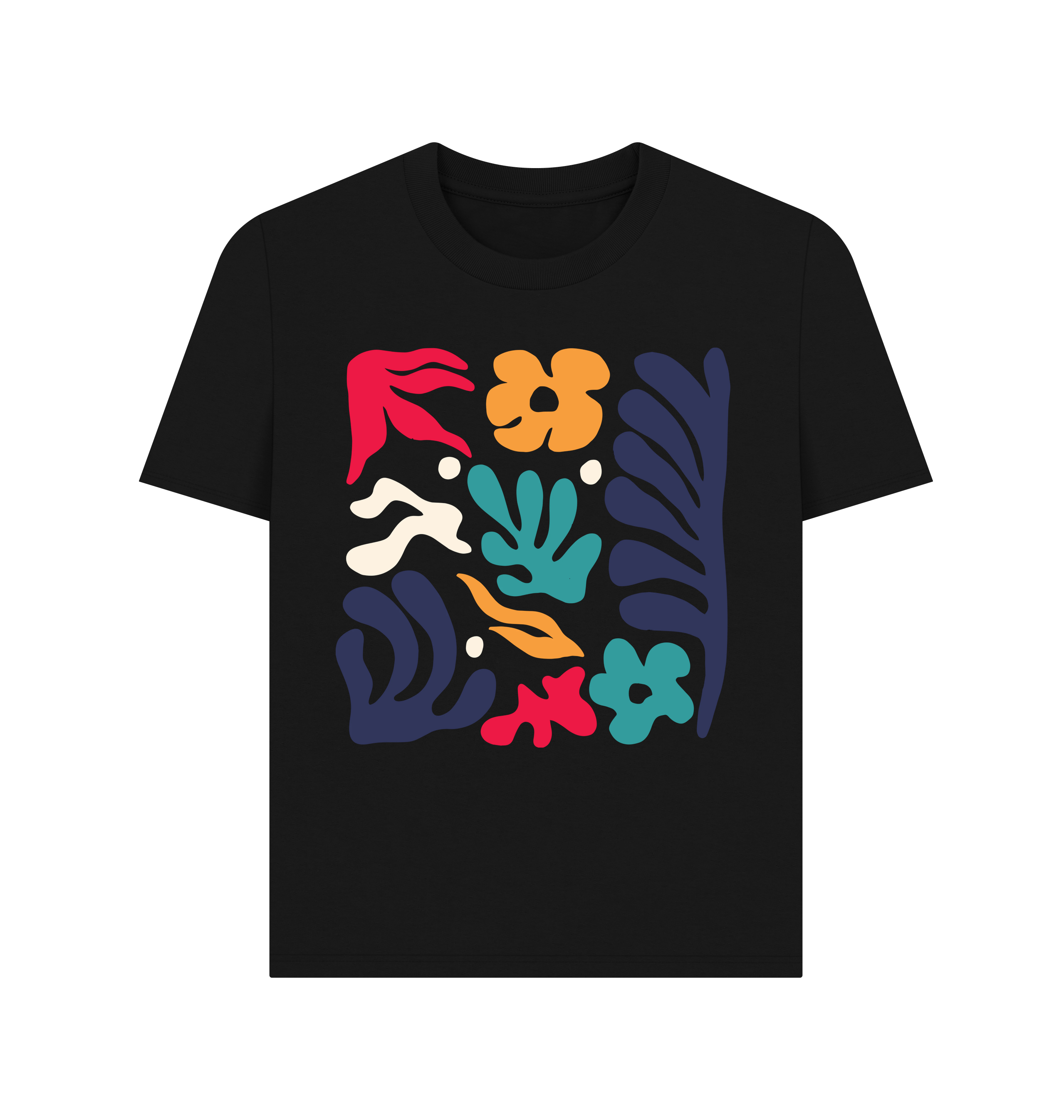 Black Printed T-shirt Front