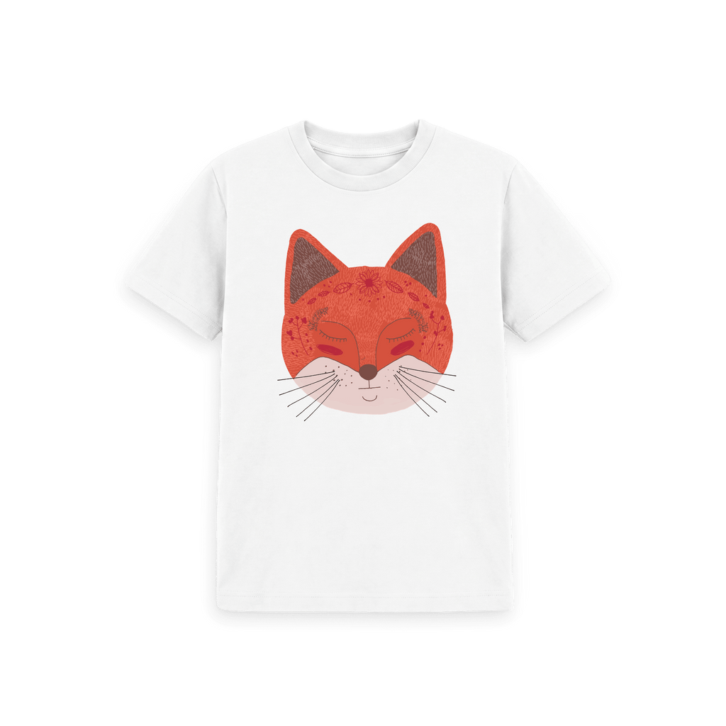 White Printed Kids T-Shirt Front