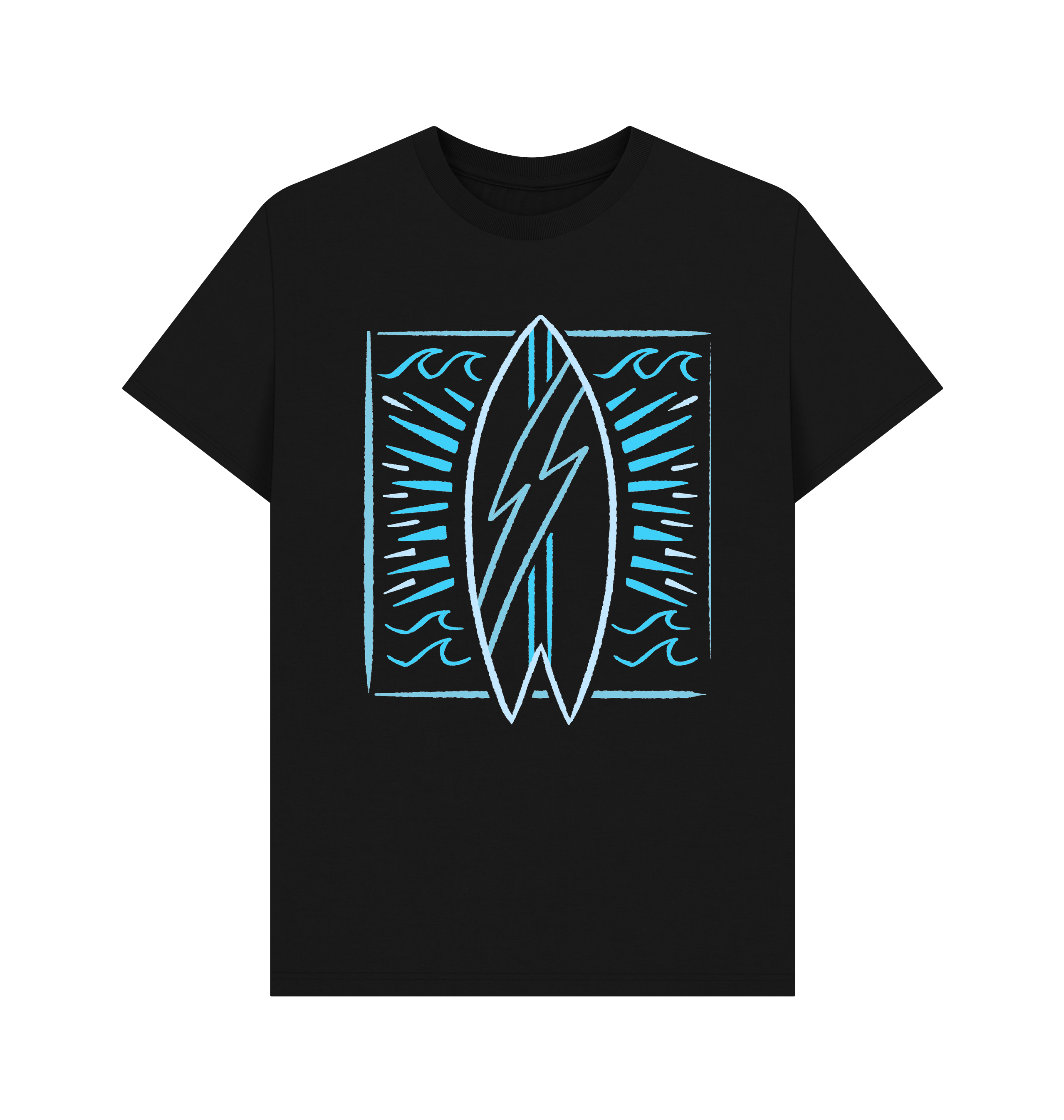 Black Printed T-shirt Front