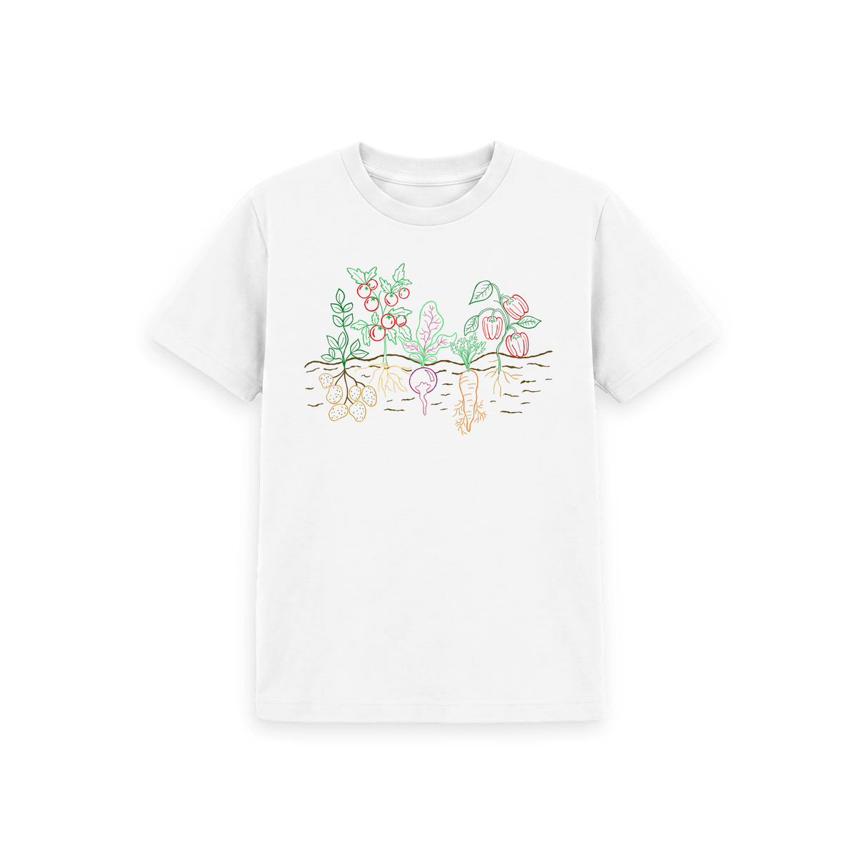 White Printed Kids T-Shirt Front