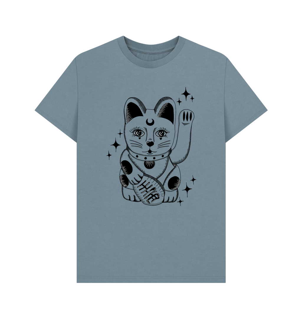 Stone Blue Printed T-shirt Front