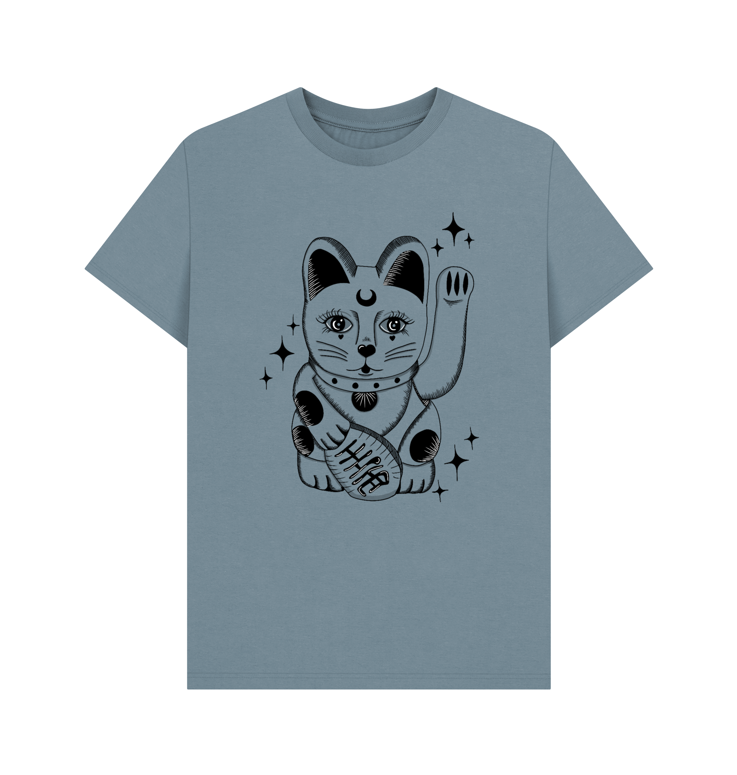 Stone Blue Printed T-shirt Front