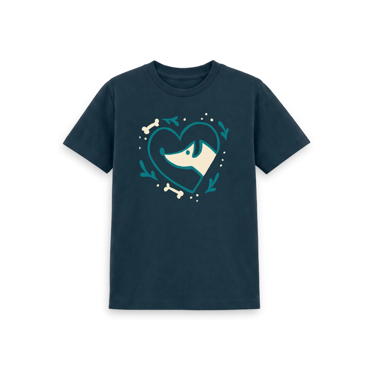 Denim Blue Printed Kids T-Shirt Front