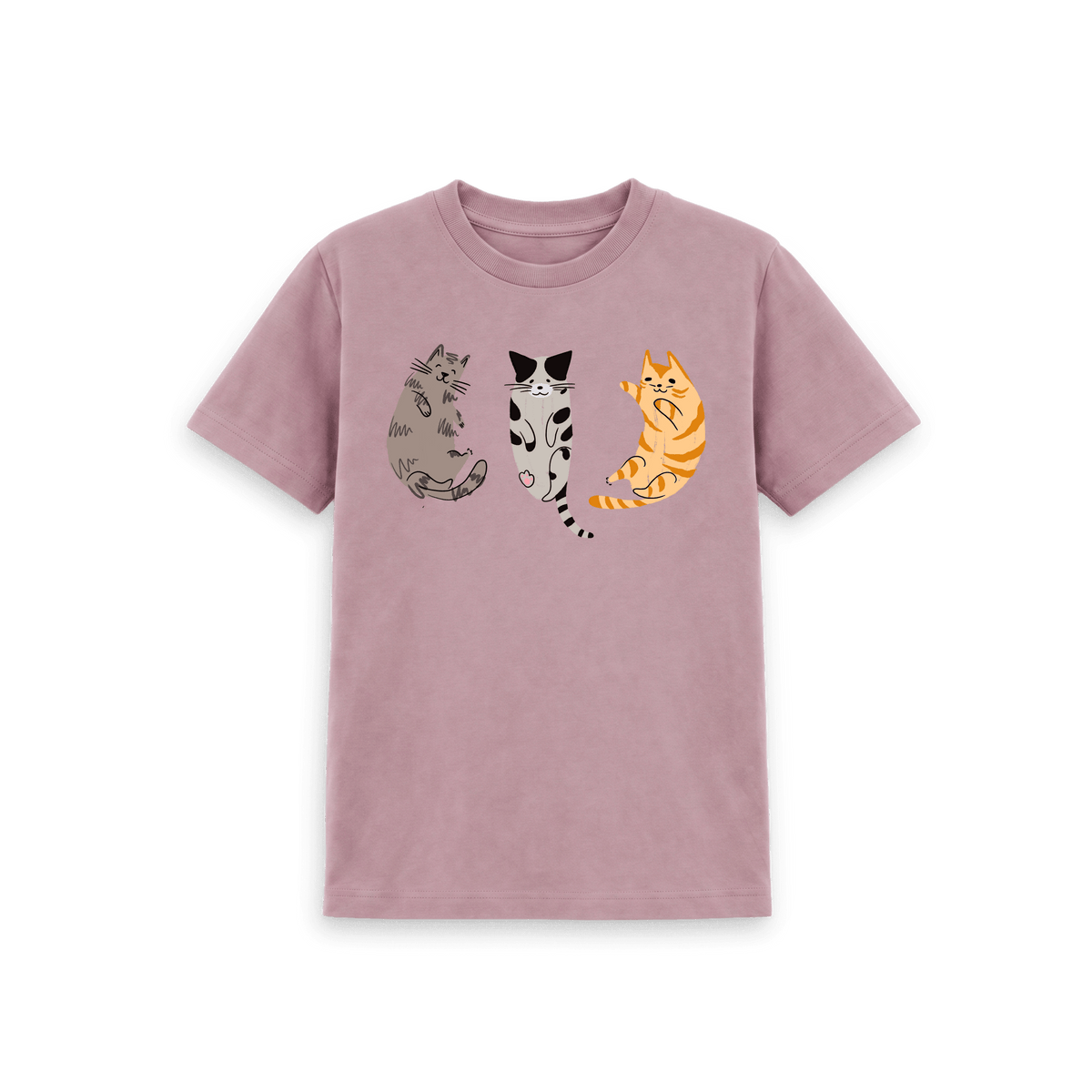 Mauve Printed Kids T-Shirt Front