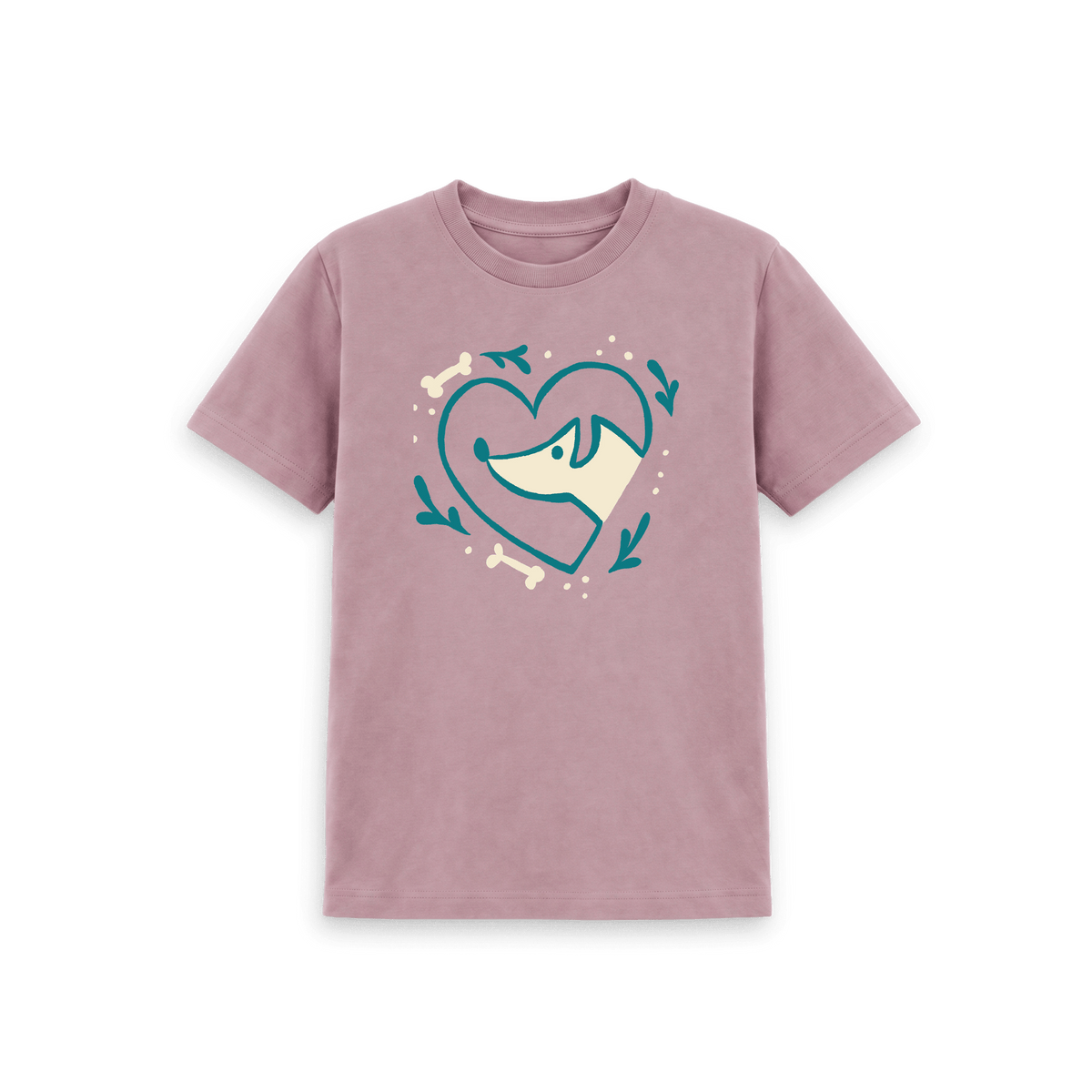Mauve Printed Kids T-Shirt Front