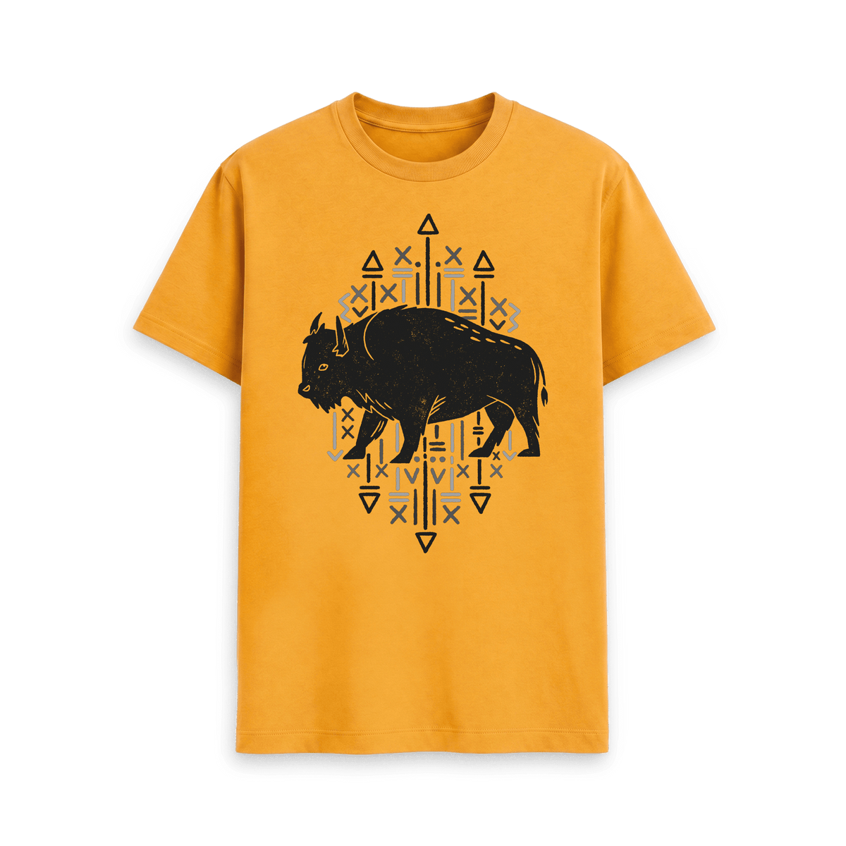 Mustard Printed T-shirt Front
