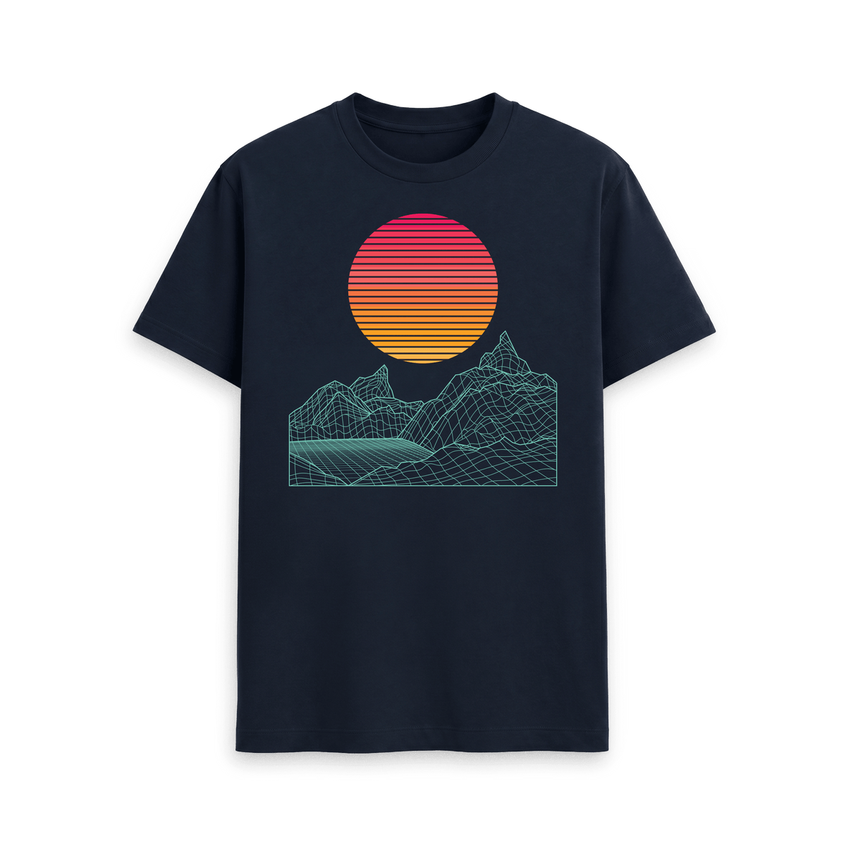 Navy Blue Printed T-shirt Front