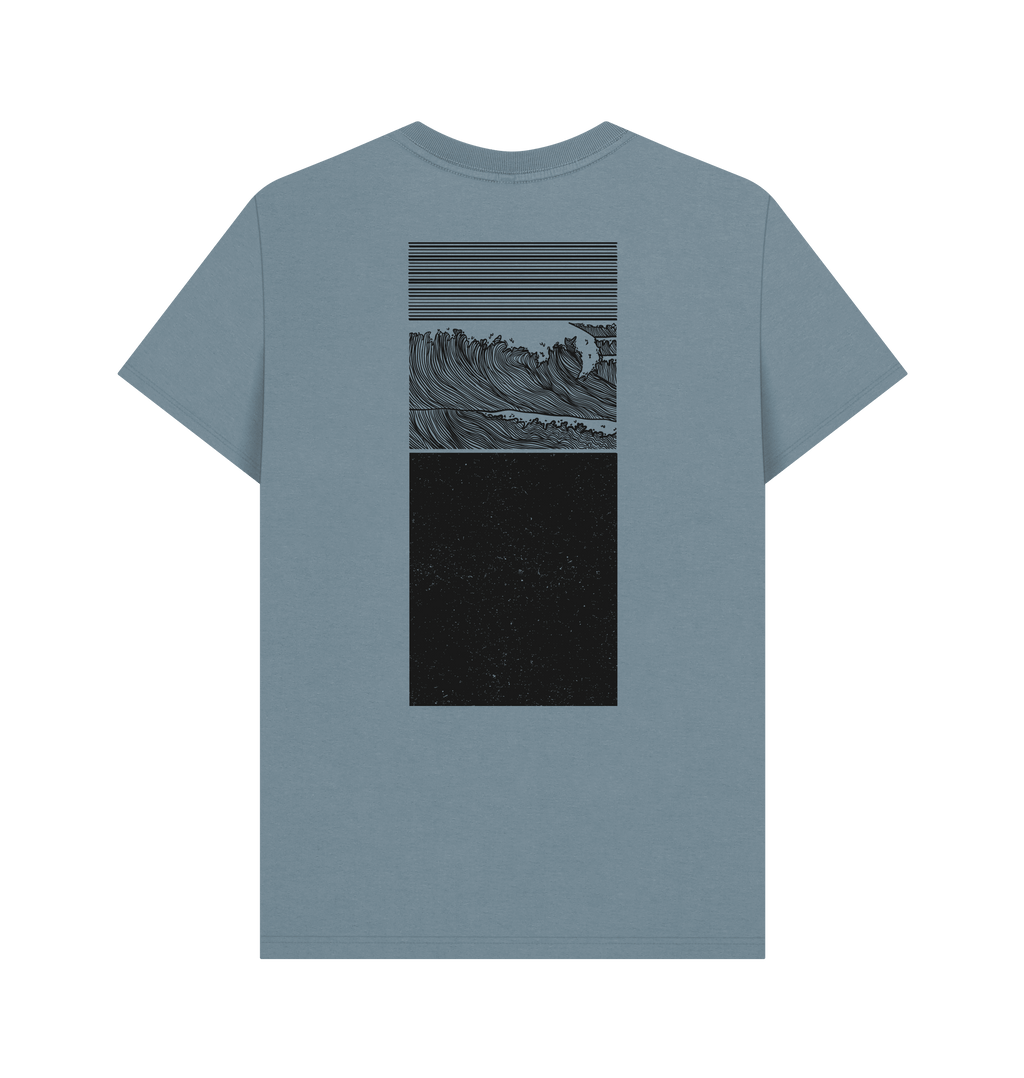 Stone Blue Printed T-shirt Back