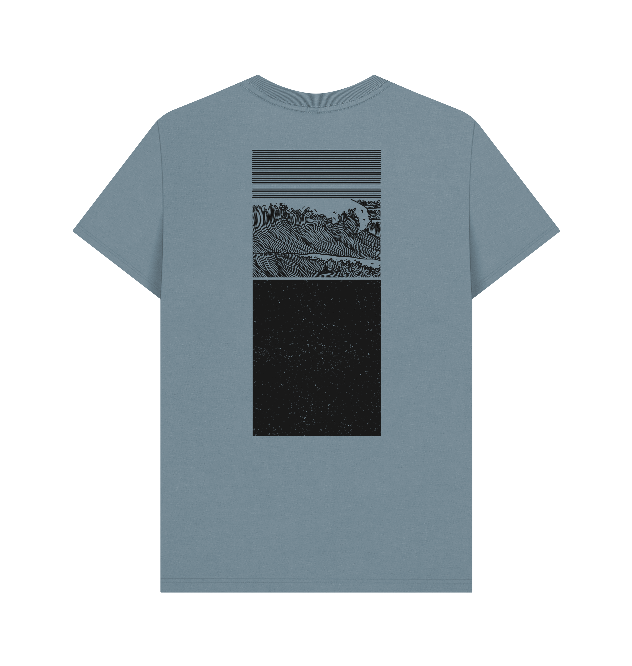 Stone Blue Printed T-shirt Back