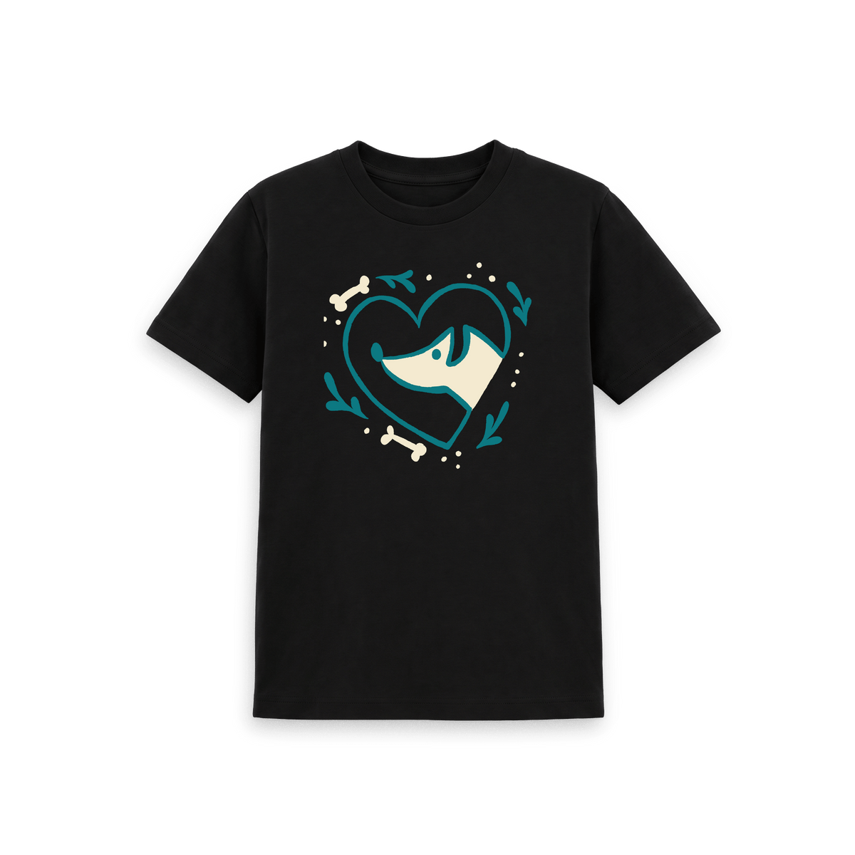 Black Printed Kids T-Shirt Front