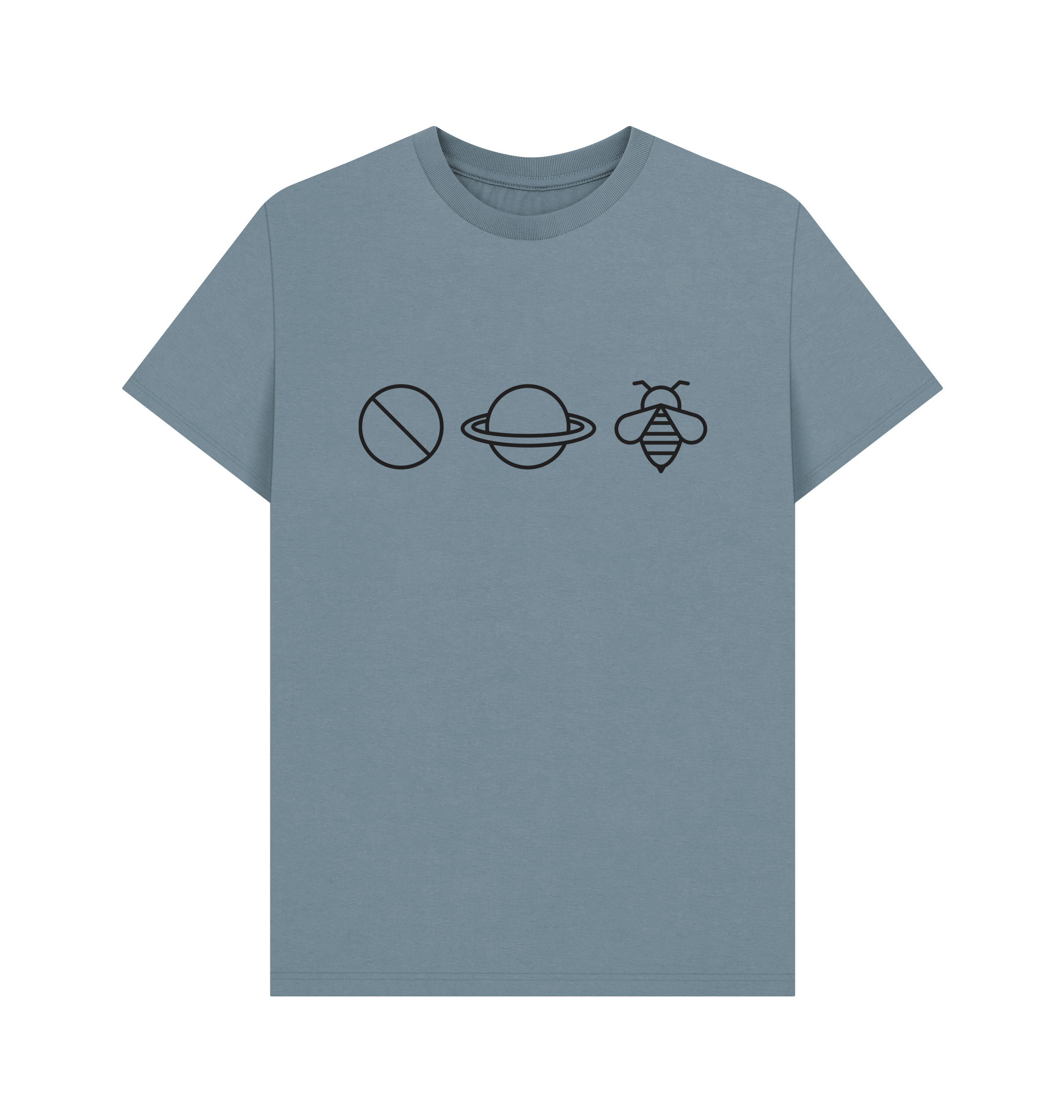 Stone Blue Printed T-shirt Front