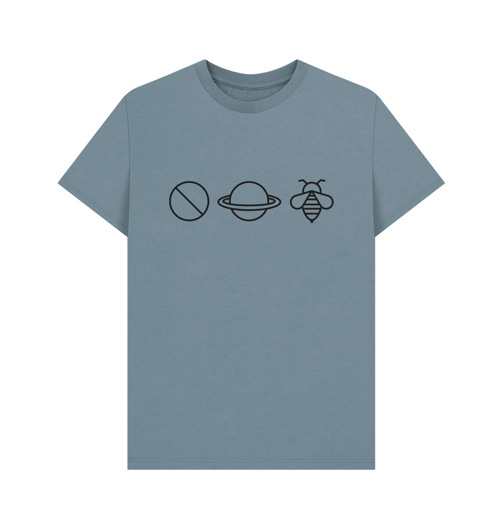 Stone Blue Printed T-shirt Front