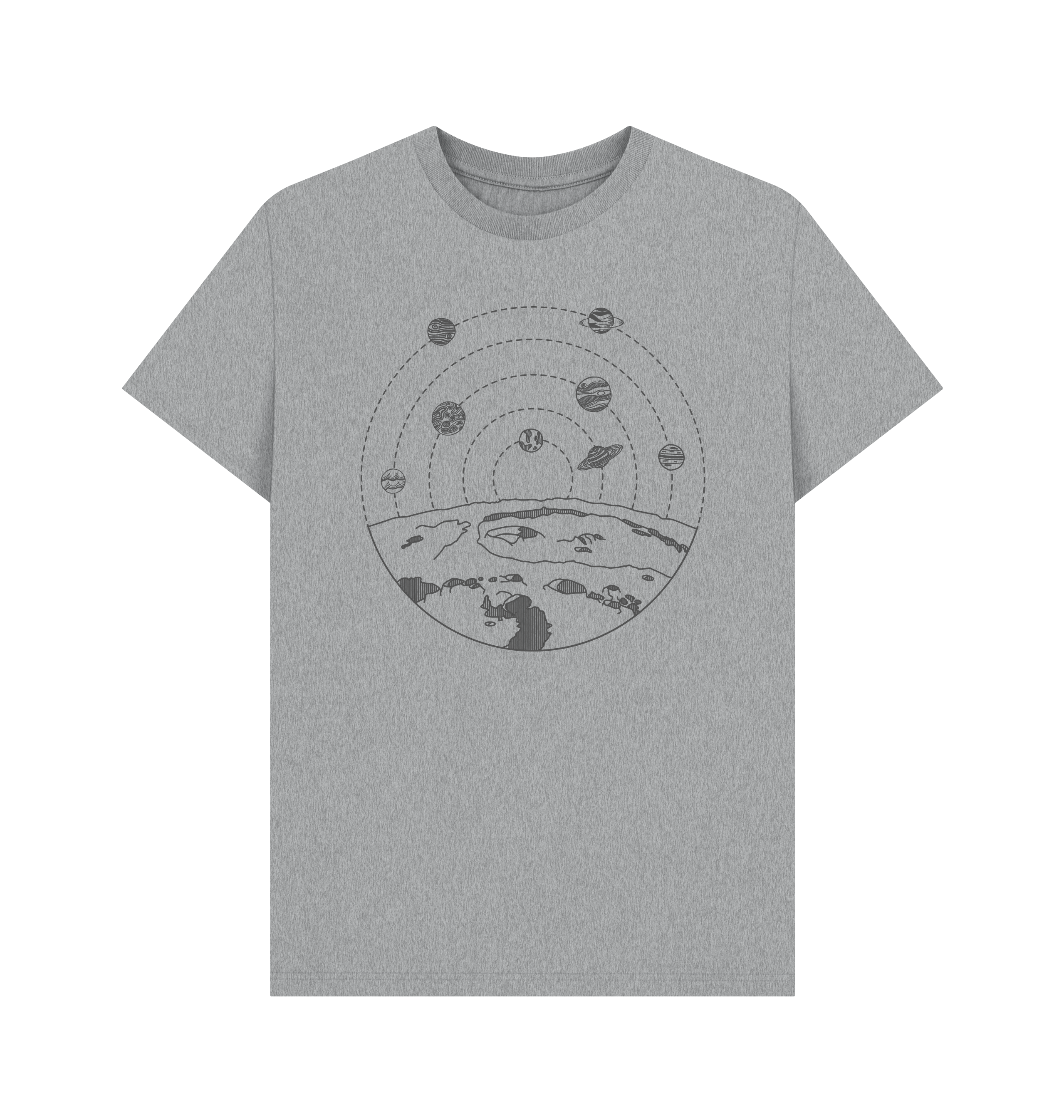 Athletic Grey Printed T-shirt Front