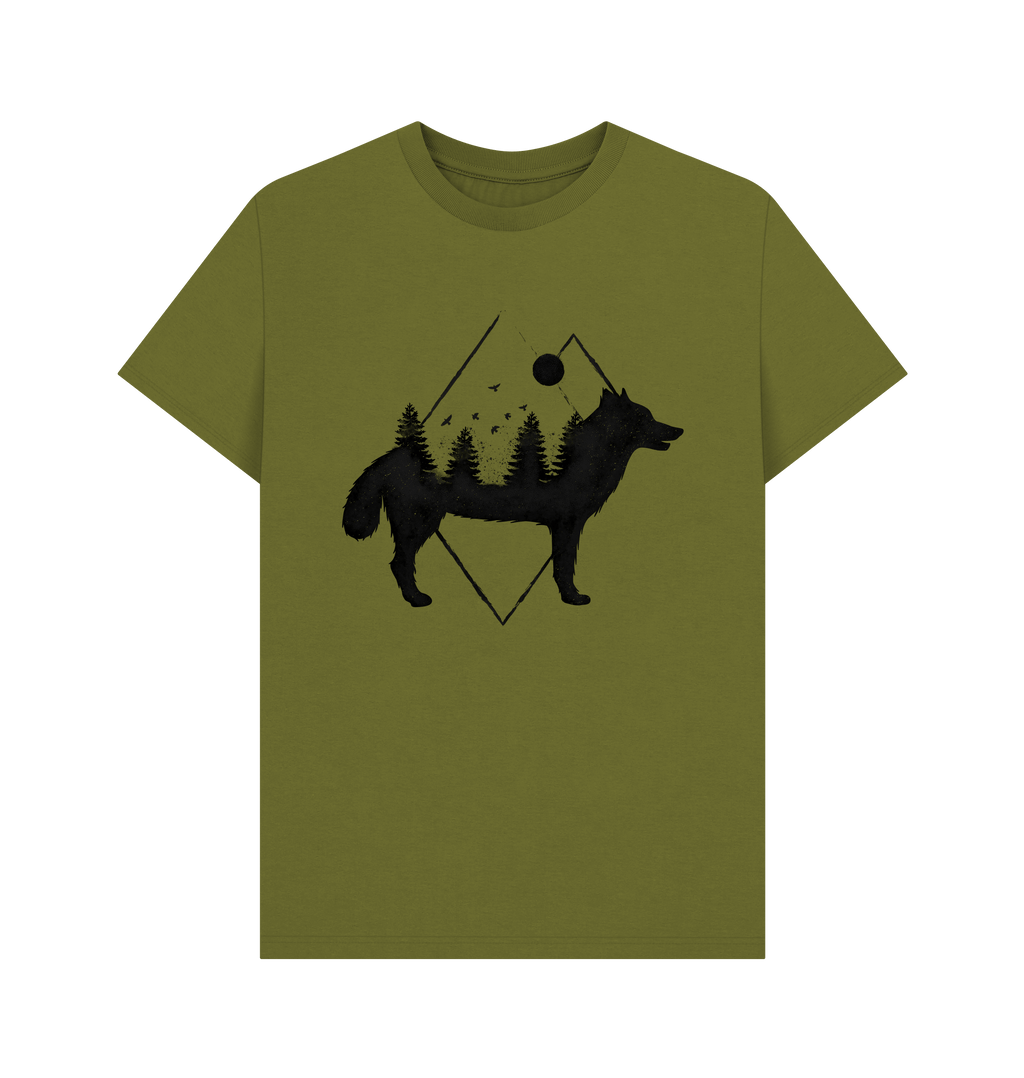 Moss Green Printed T-shirt Front