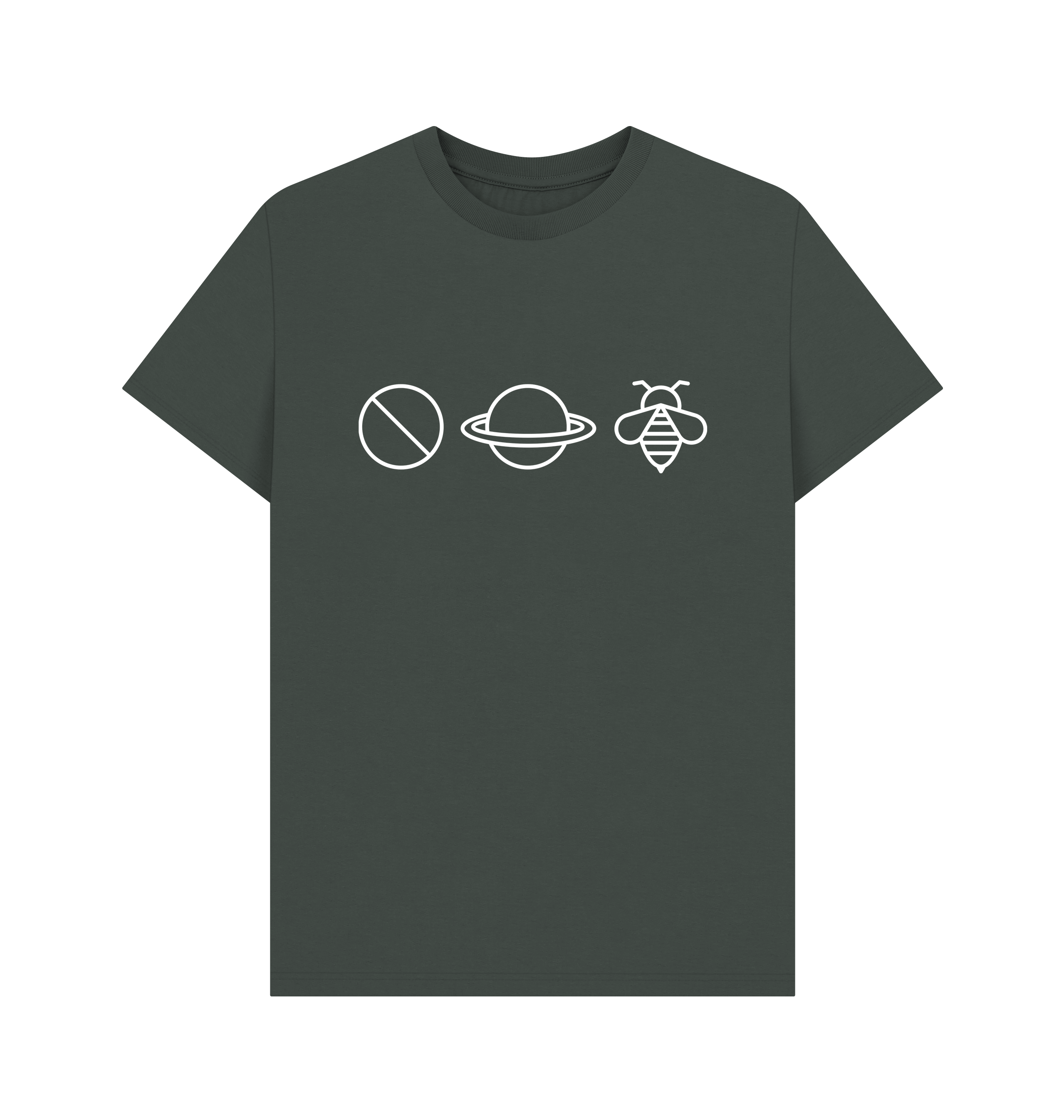 Dark Grey Printed T-shirt Front