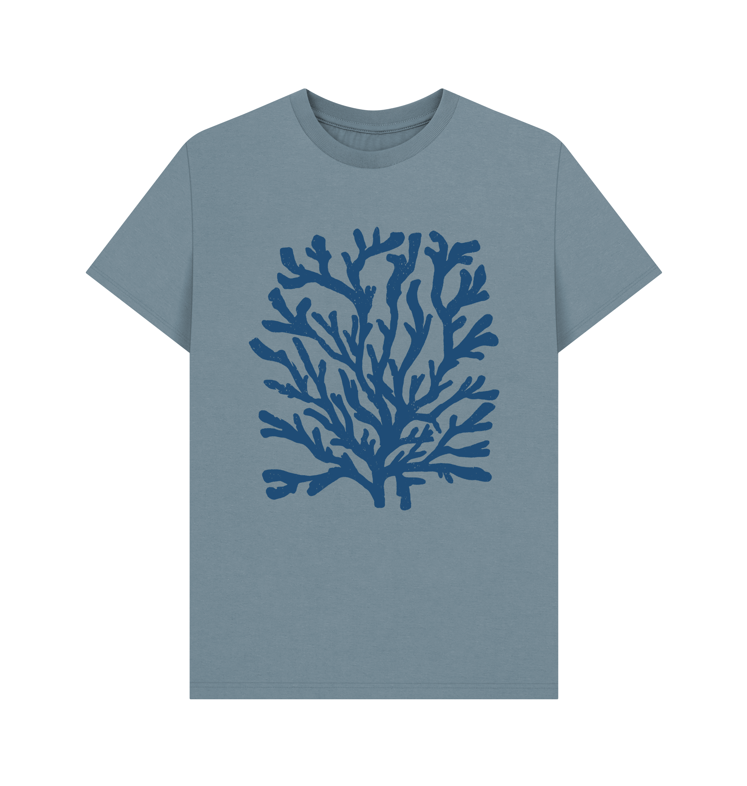 Stone Blue Printed T-shirt Front