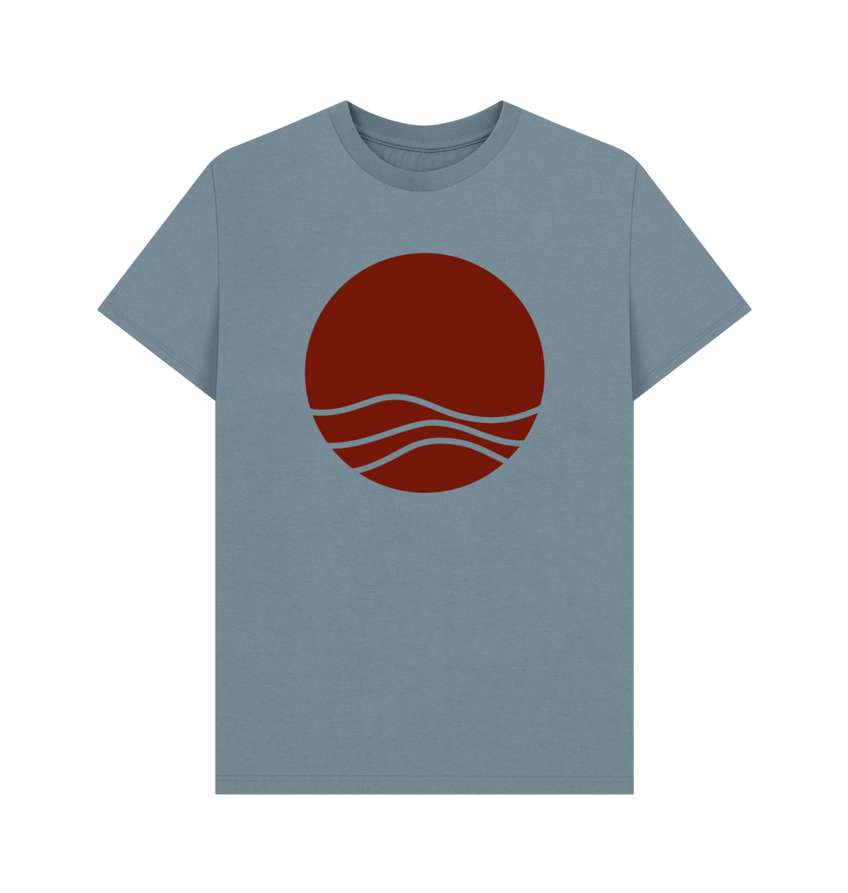 Stone Blue Printed T-shirt Front