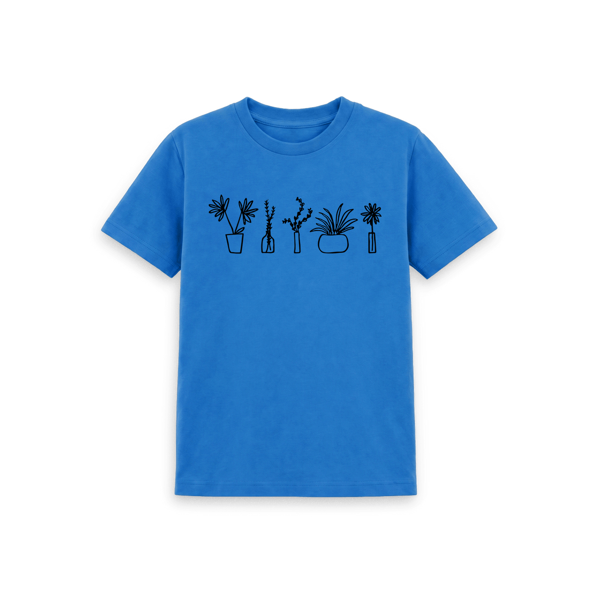 Bright Blue Printed Kids T-Shirt Front