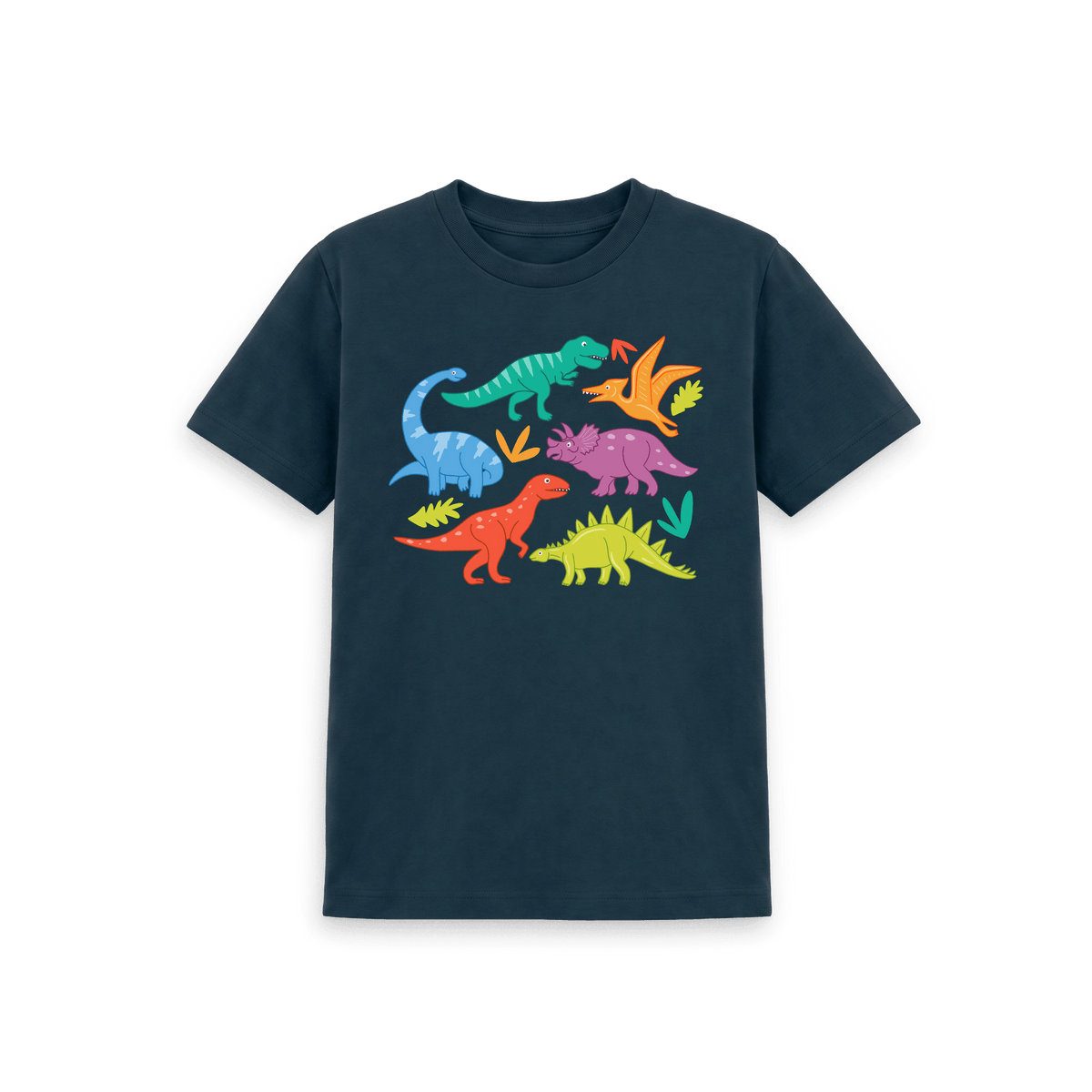 Denim Blue Printed Kids T-Shirt Front