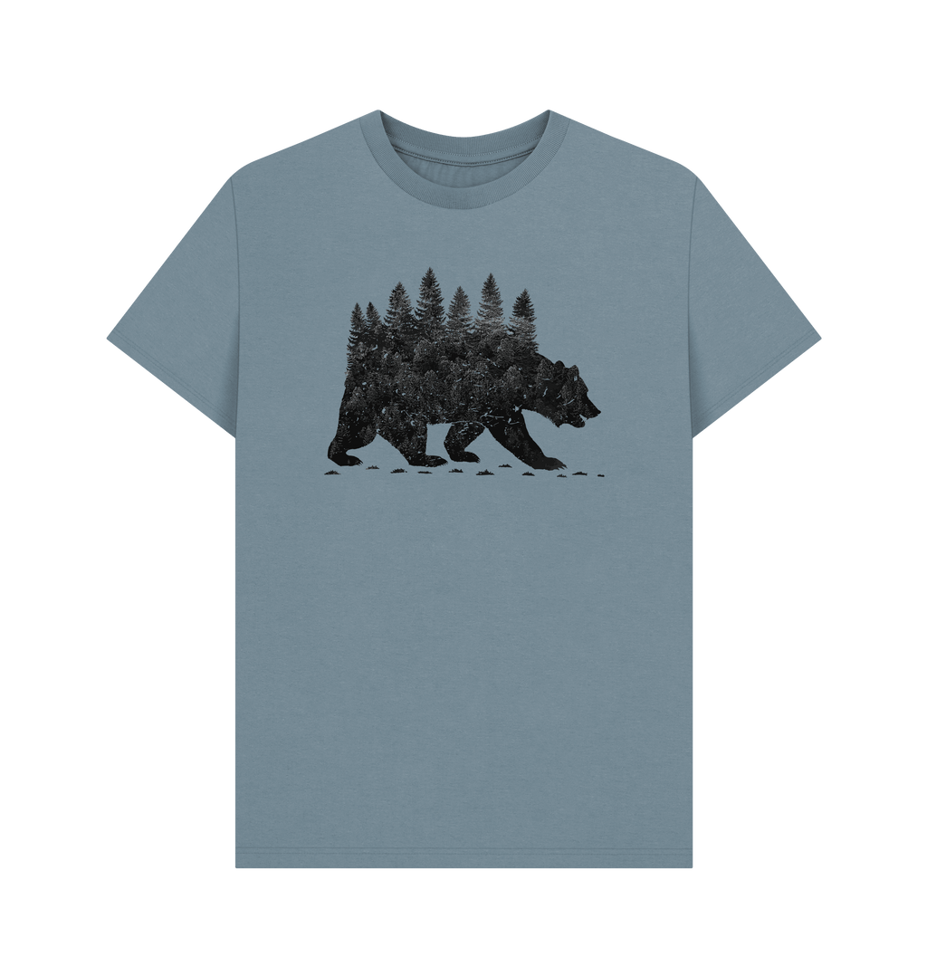 Stone Blue Printed T-shirt Front