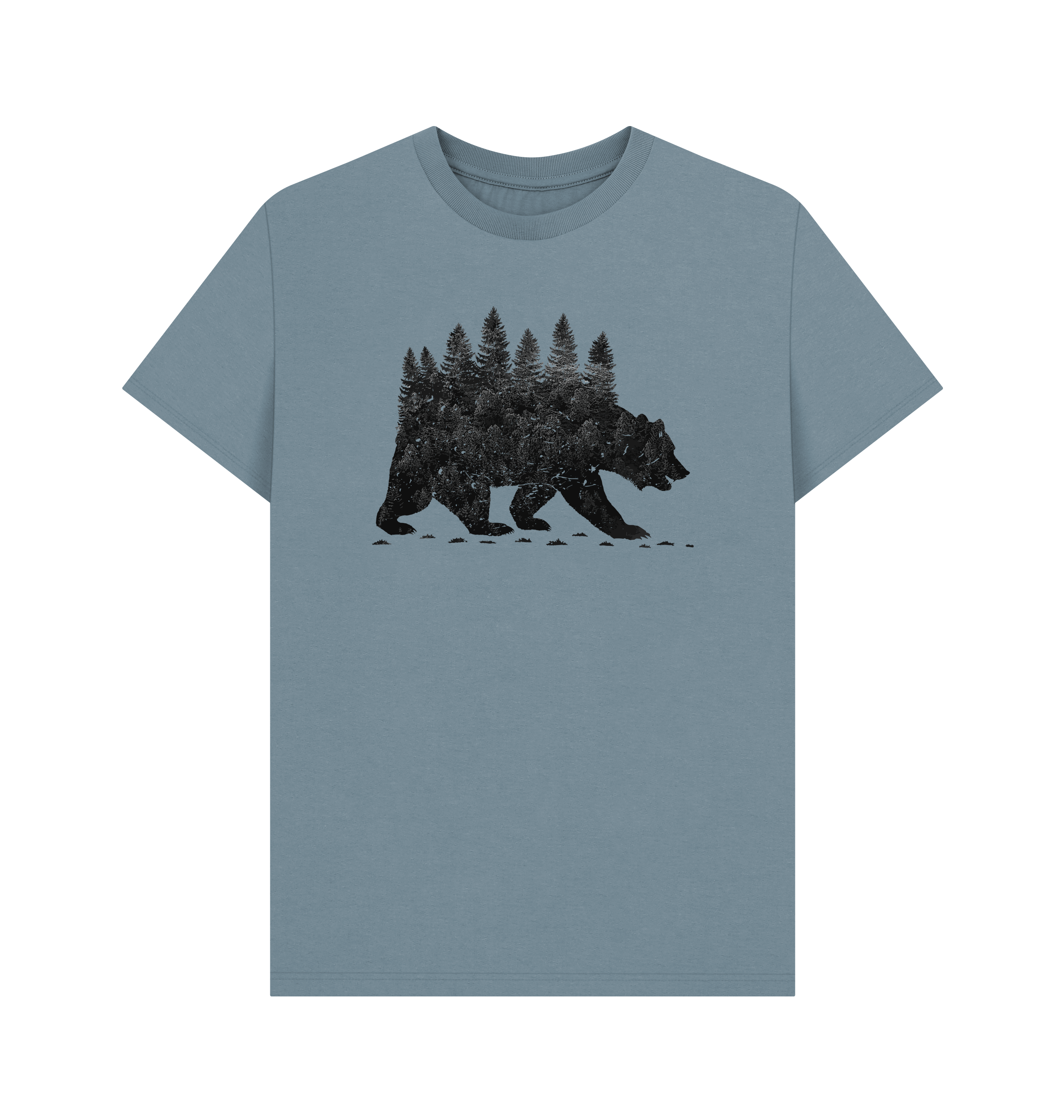 Stone Blue Printed T-shirt Front