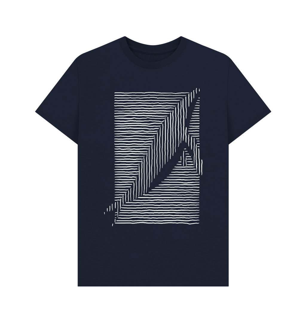 Navy Blue Printed T-shirt Front