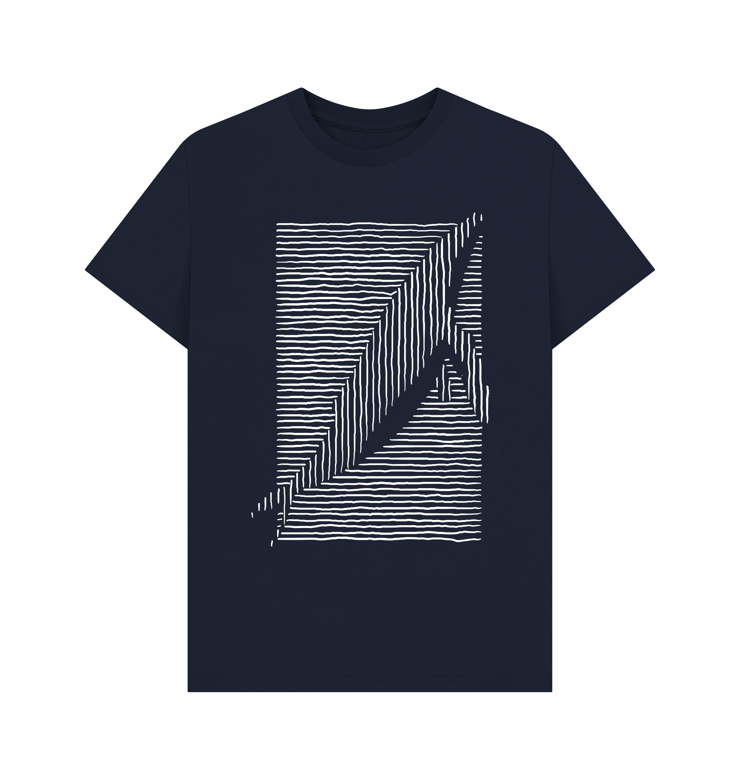 Navy Blue Printed T-shirt Front