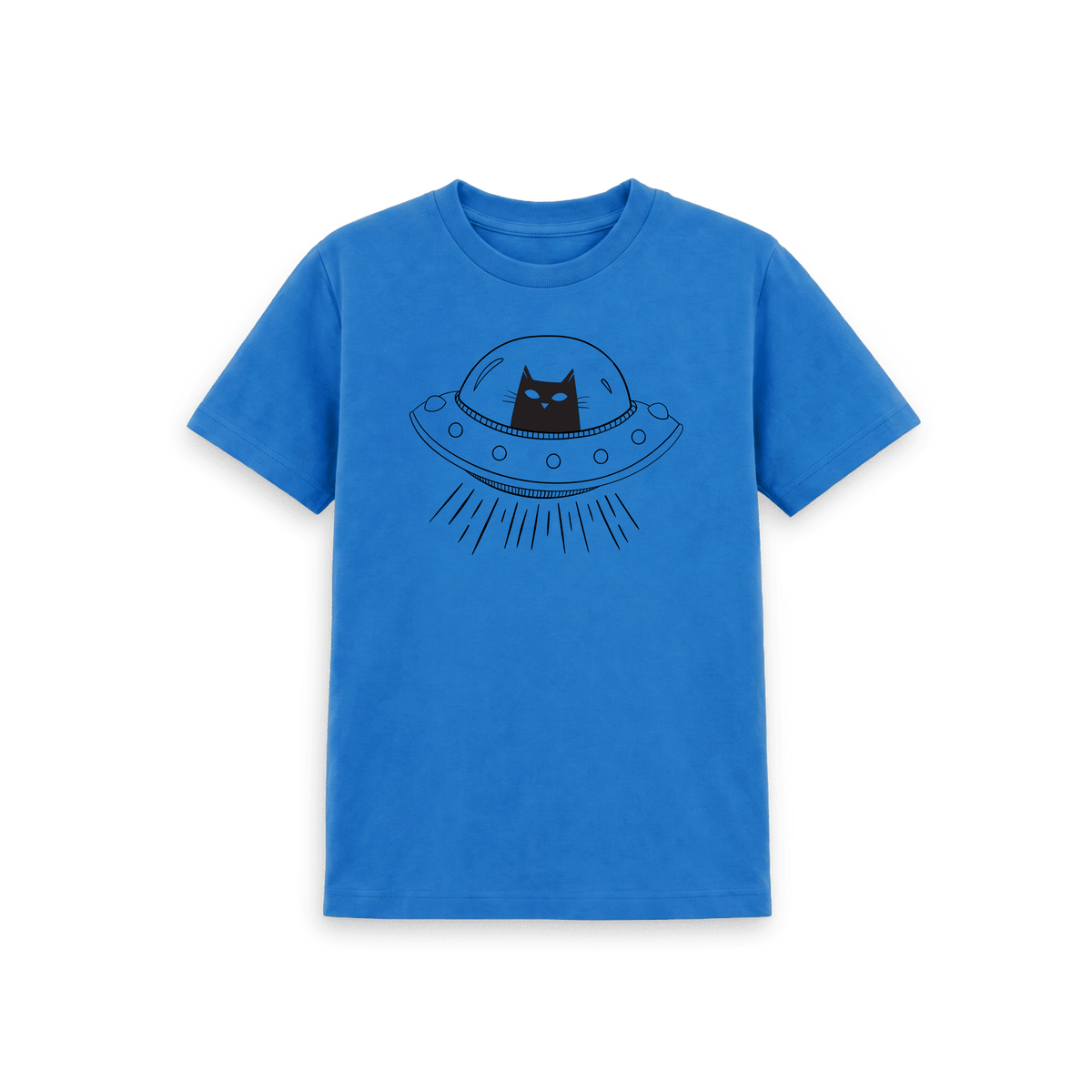 Bright Blue Printed Kids T-Shirt Front