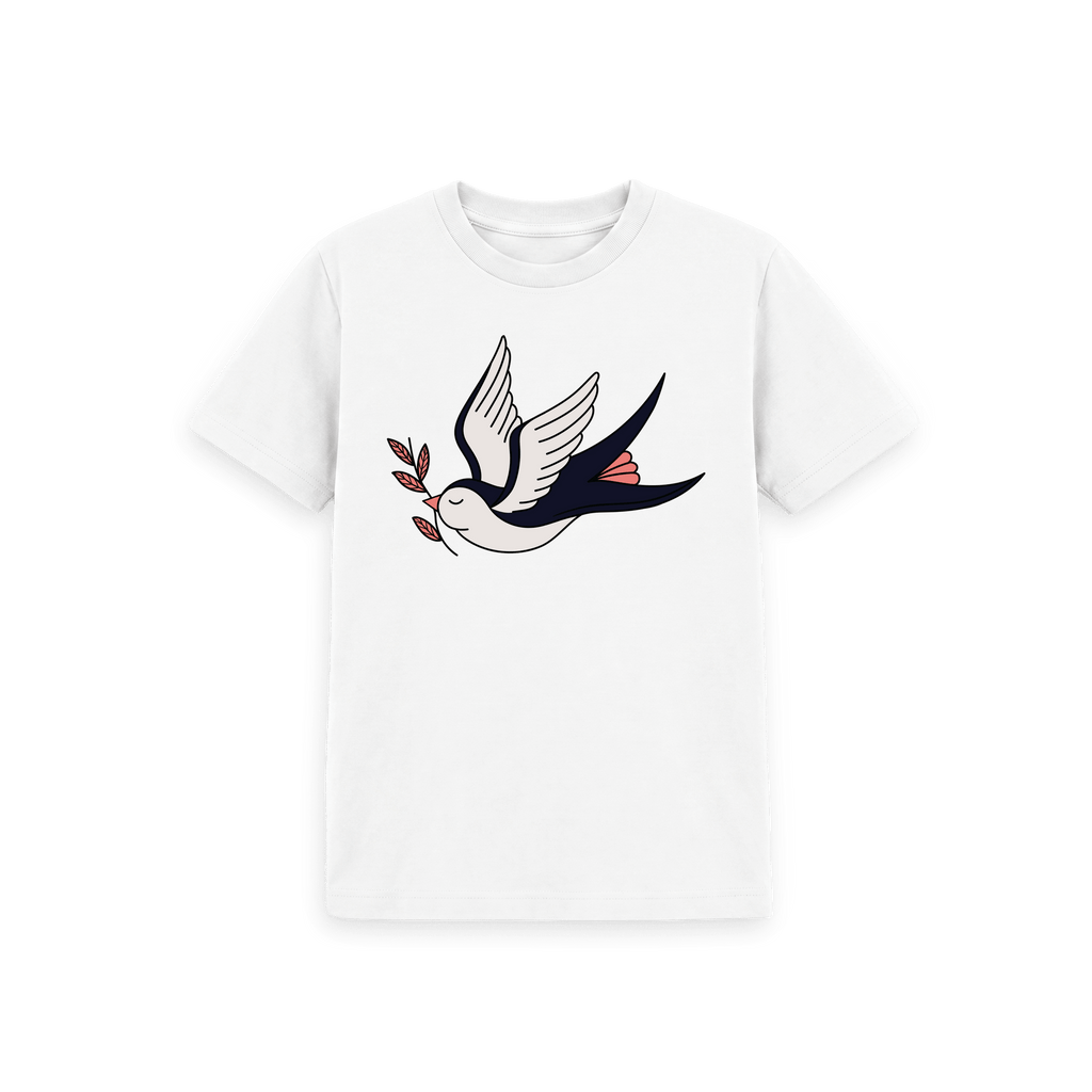 White Printed Kids T-Shirt Front