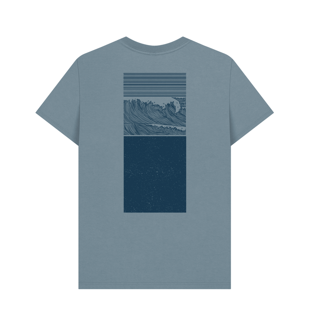 Stone Blue Printed T-shirt Back