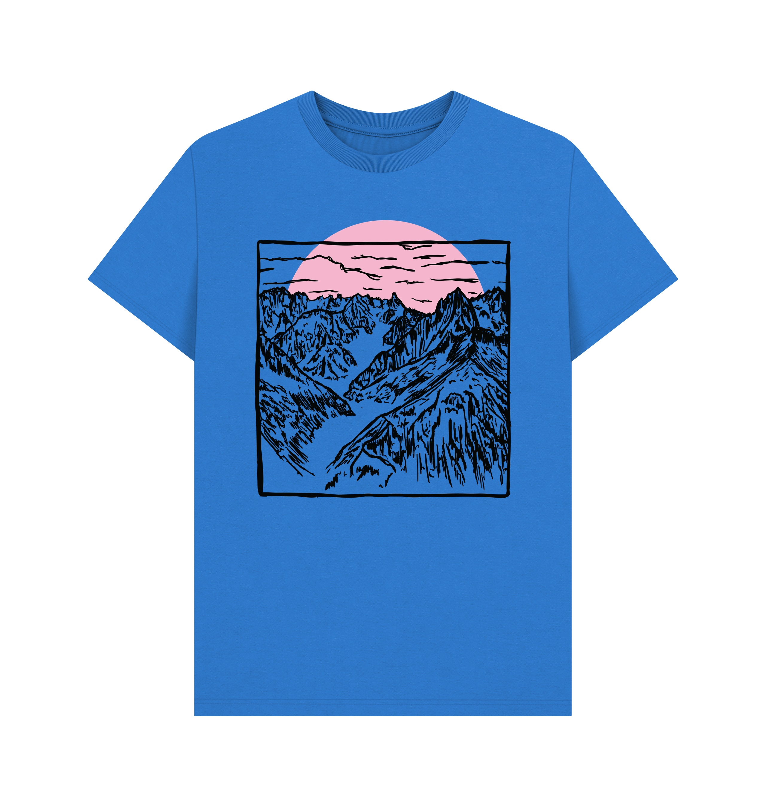 Bright Blue Printed T-shirt Front