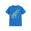 Bright Blue Printed Kids T-Shirt Front