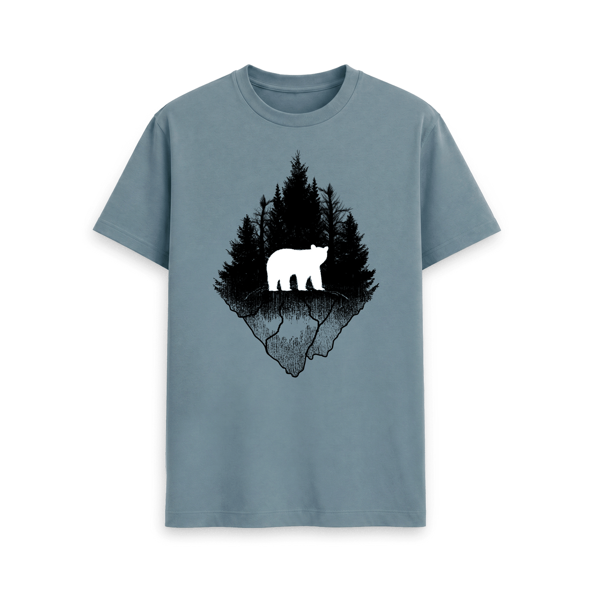Stone Blue Printed T-shirt Front