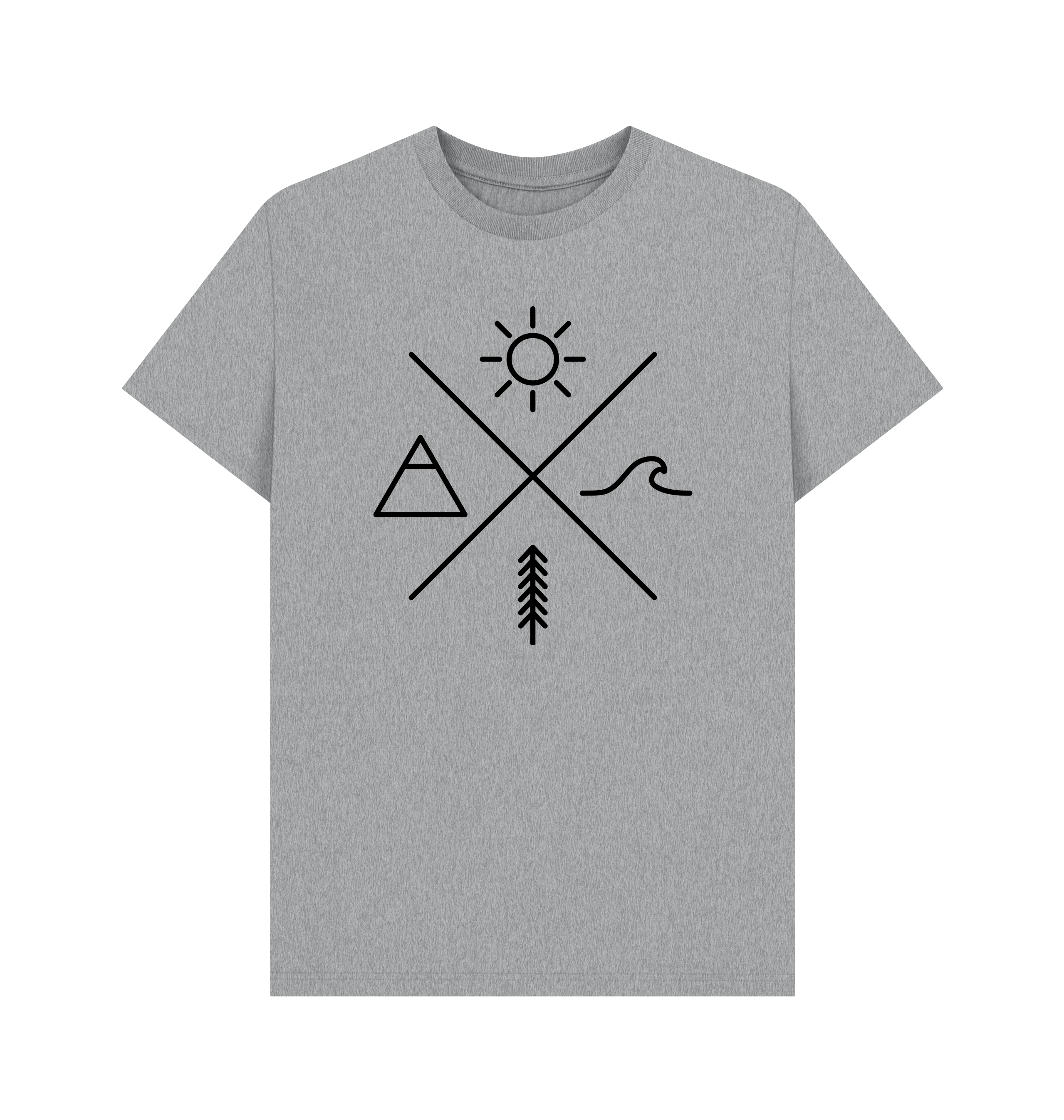 Athletic Grey Printed T-shirt Front