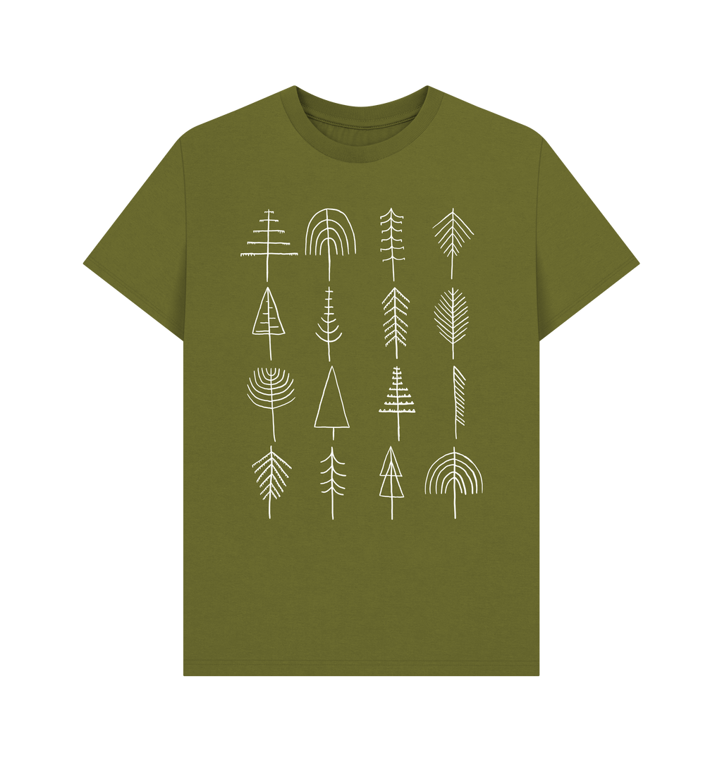 Moss Green Printed T-shirt Front