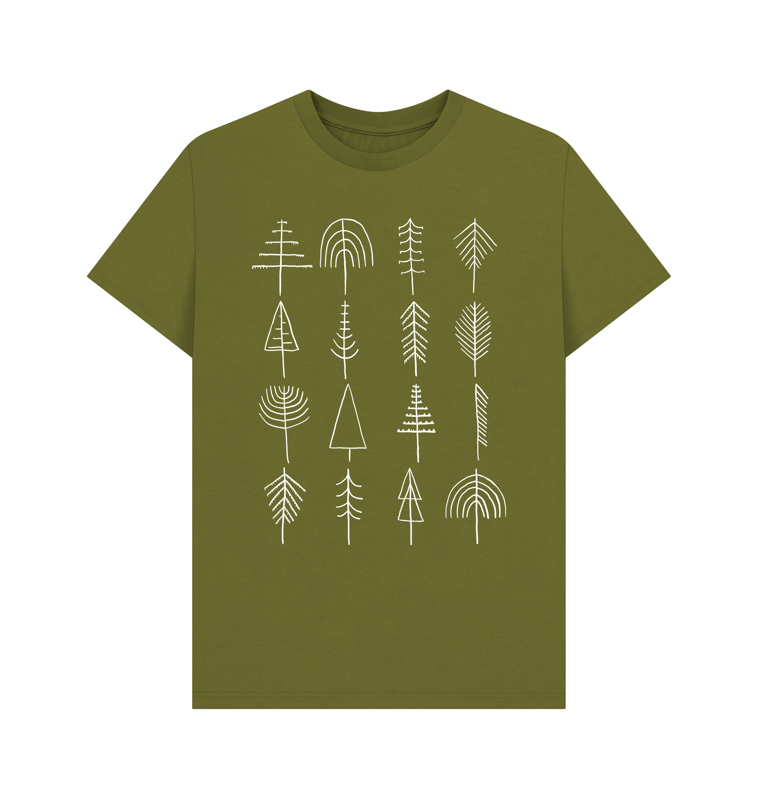 Moss Green Printed T-shirt Front