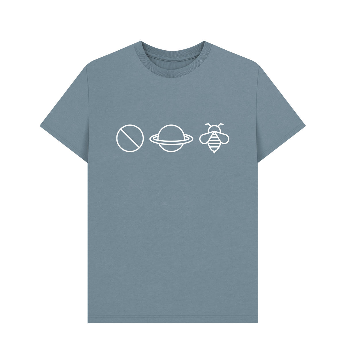 Stone Blue Printed T-shirt Front