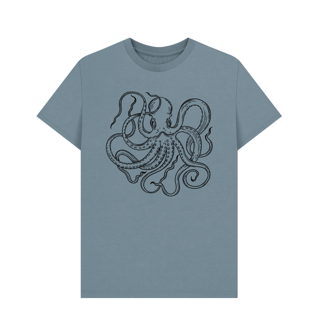 Stone Blue Printed T-shirt Front