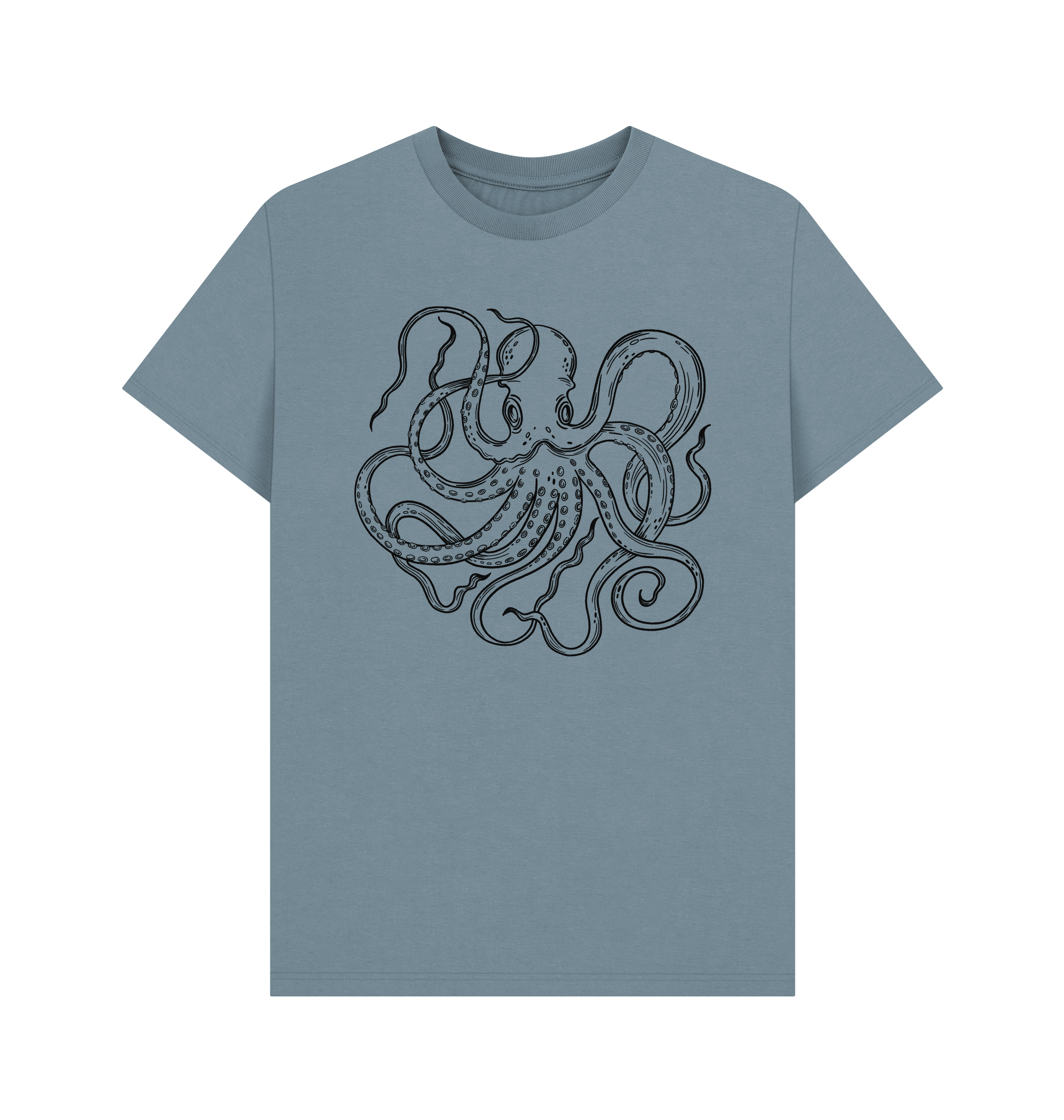 Stone Blue Printed T-shirt Front
