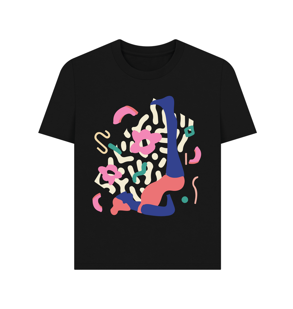 Black Printed T-shirt Front