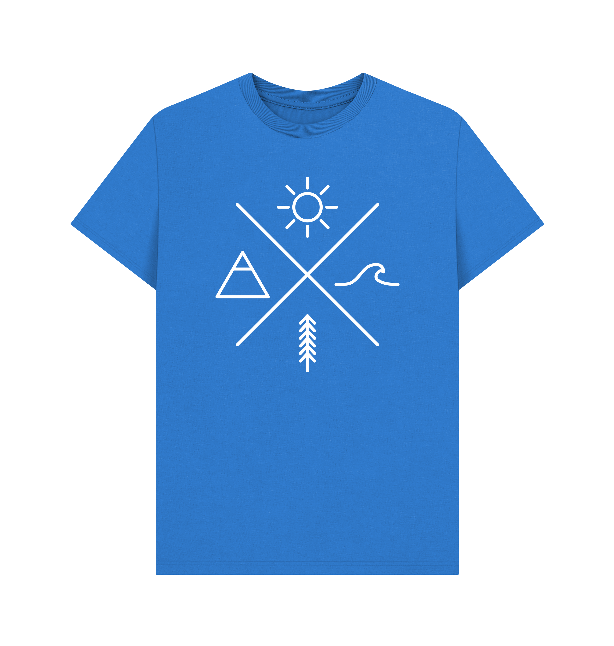 Bright Blue Printed T-shirt Front